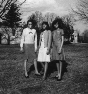 Chiquita Hudson,   Marguerite Laurette Scott, and Linda Adams Hoyle, right, were among the first black women to attend Virginia Tech.